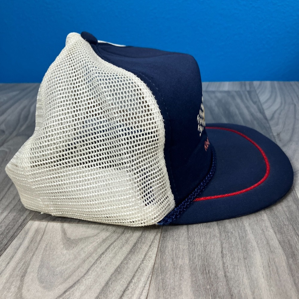 Leisure Time Keep the Spirit Bald Eagle Trucker Hat Men's Navy White Snapback - Picture 2 of 6